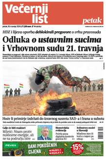 Večernji list naslovnica