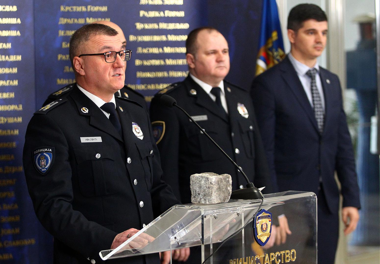 25, December, 2023, Belgrade -  Representatives of the Ministry of Internal Affairs held a media conference in the Palace of Serbia regarding last night's events during the protests in Belgrade. Head of the Police Administration, Ivica Ivkovic. Photo: A.K./ATAImages25, decembar, 2023, Beograd - Predstavnici Ministarstva unutrasnjih poslova odrzali su u Palati Srbija konferenciju za medije povodom sinocnih dogadjaja tokom protesta u Beogradu. Photo: A.K./ATAImages Photo: A.K./ATA images/PIXSELL