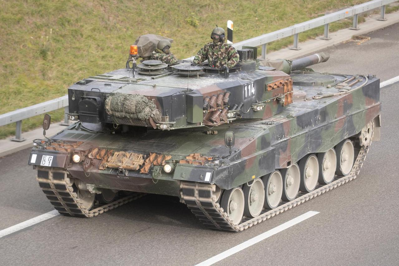 Vehicles of the Swiss Army take part in the military exercise "Pilum" near Othmarsingen