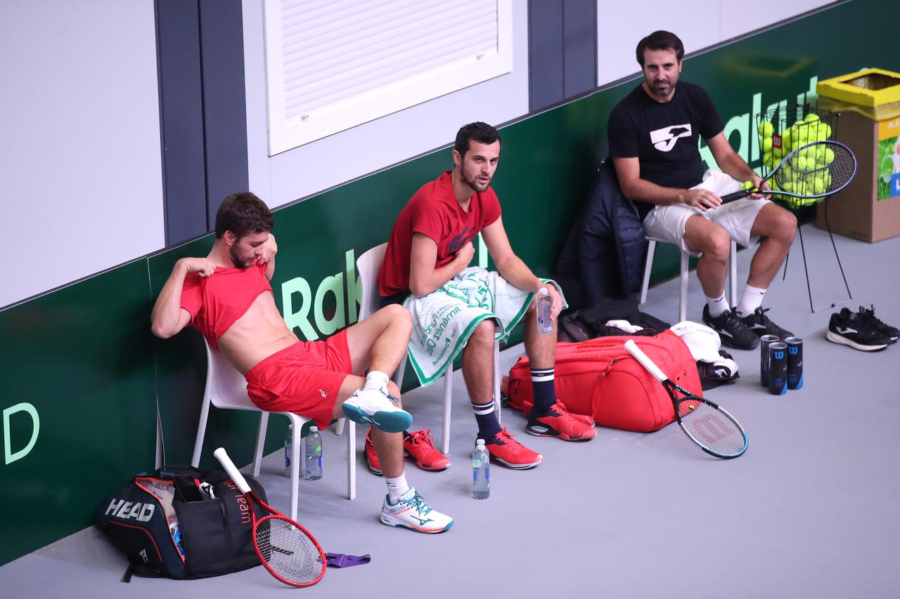 Madrid: Hrvatski tenisači odradili trening uoči sutrašnjeg finala Davis Cupa