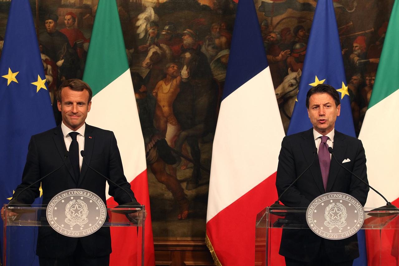 Giuseppe Conte i Emmanuel Macron
