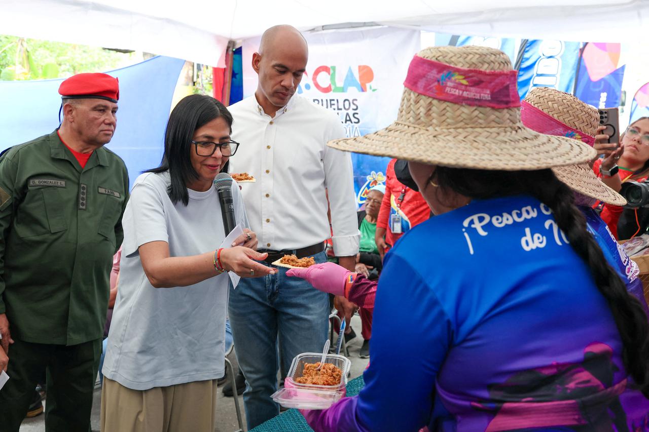 Venezuela’s acting President Delcy Rodriguez during and event in Petare