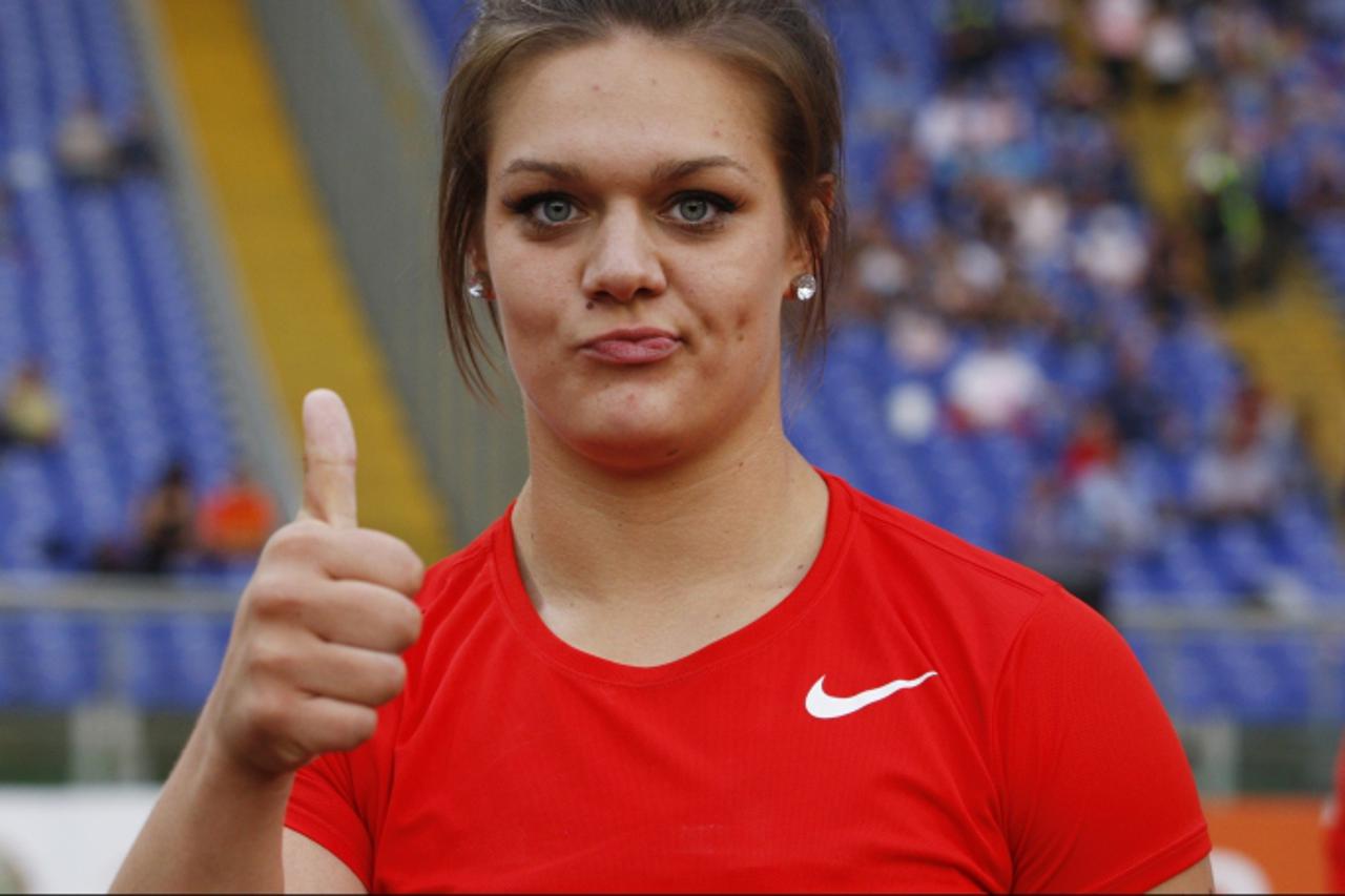 'Leichtathletik, IAAF, Samsung Diamond League, Golden Gala Roma, 26.05.2011, Stadio Olimpico Roma, Italien Sandra Perkovic, Kroatien, Diskuswurf Frauen,    Fotocopyright Gladys Chai von der Laage    *