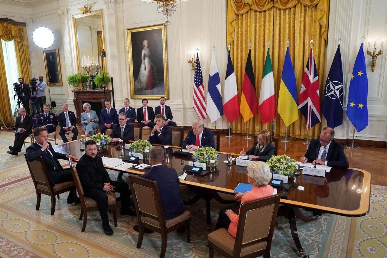 U.S. President Trump meets with Ukrainian President Zelenskiy and European leaders, in Washington, D.C.