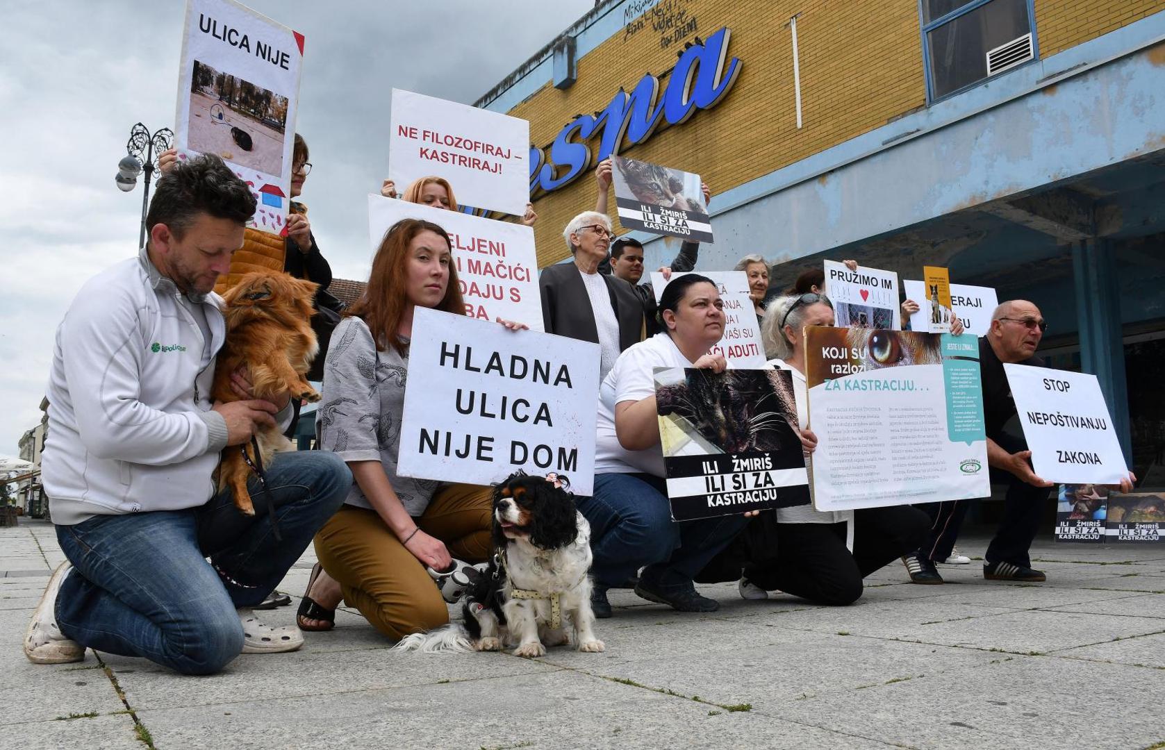 20.06.2020. Slavonski Brod - Prosvjedni skup ljubitelja zivotinja Ulica bez lutalica. Photo: Ivica Galovic/ PIXSELL