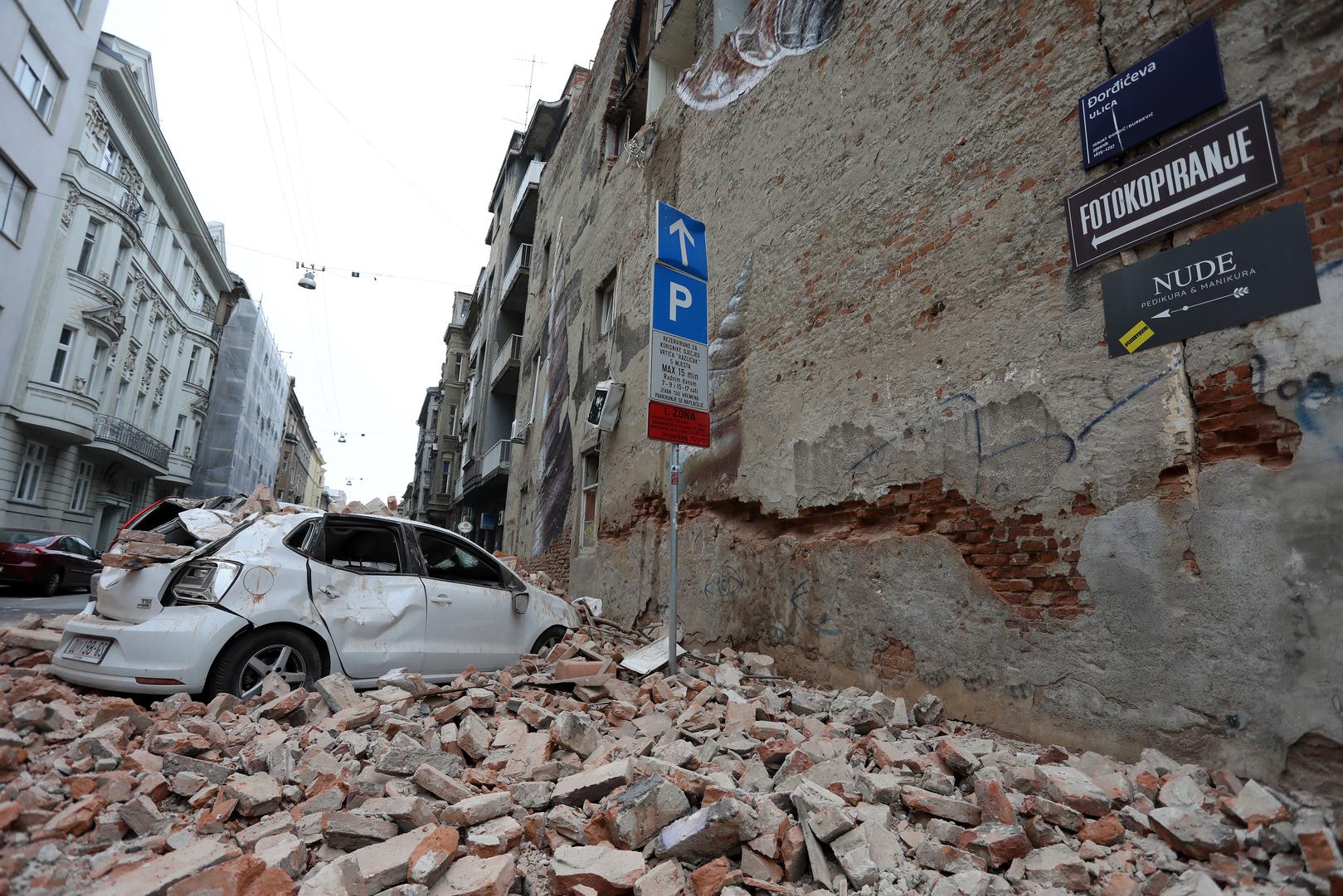 22.03.2020., Djordjiceva ulica, Zagreb - Ostecenja u centru Zagreba nakon potresa jacine 5.3. po Richteru. Photo: Borna Filic/PIXSELL