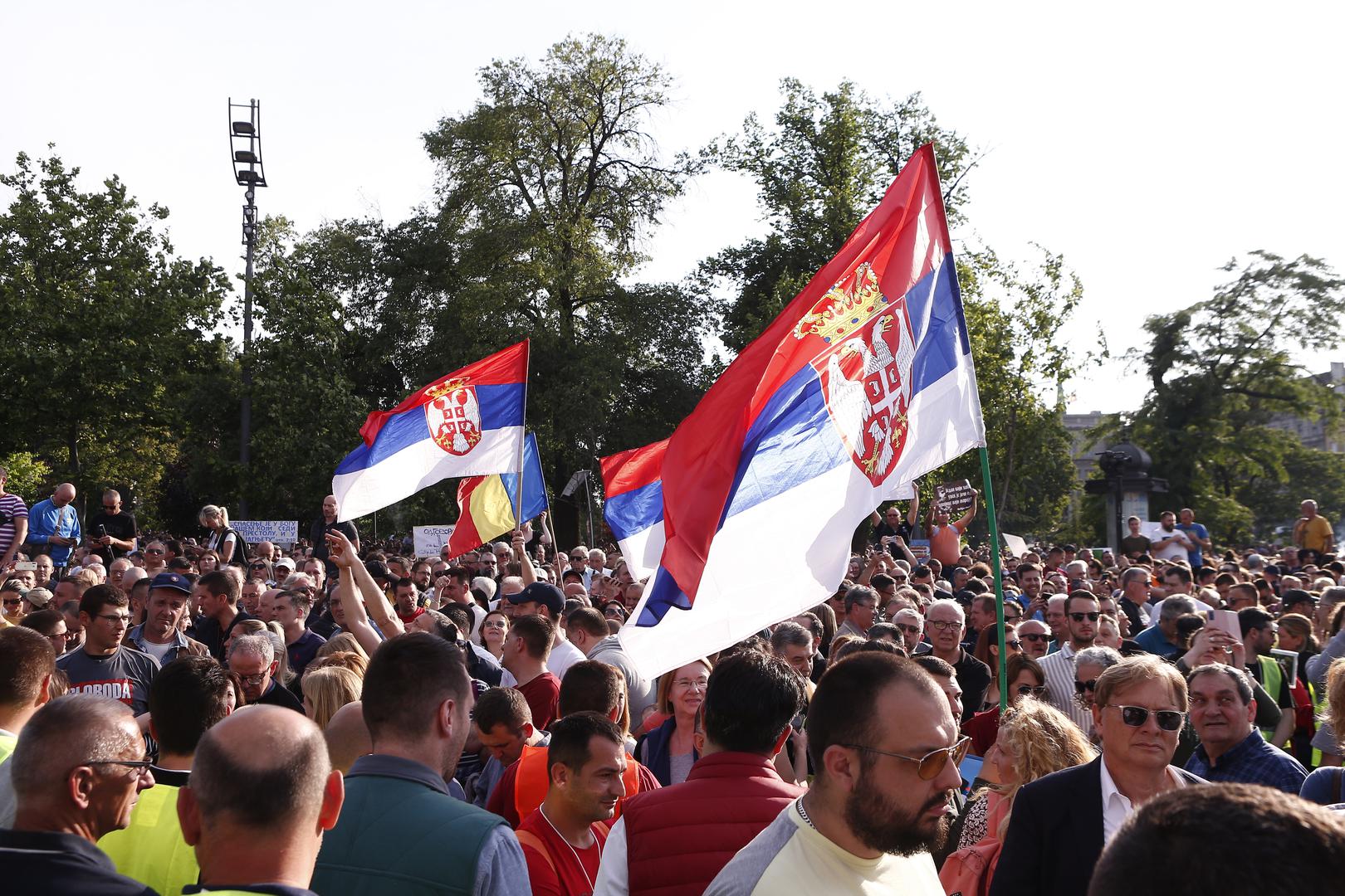 03, June, 2023, Belgrade -  In front of the House of the National Assembly, the fifth protest called "Serbia against violence" started, organized by a part of the pro-European opposition parties. Photo: Amir Hamzagic/ATAImages03, jun, 2023, Beograd - Ispred Doma narodne skupstine poceo je peti protest pod nazivom "Srbija protiv nasilja" u organizaciji dela proevropskih opozicionih stranaka. Photo: Amir Hamzagic/ATAImages Photo: Amir Hamzagic/ATA Images/PIXSELL