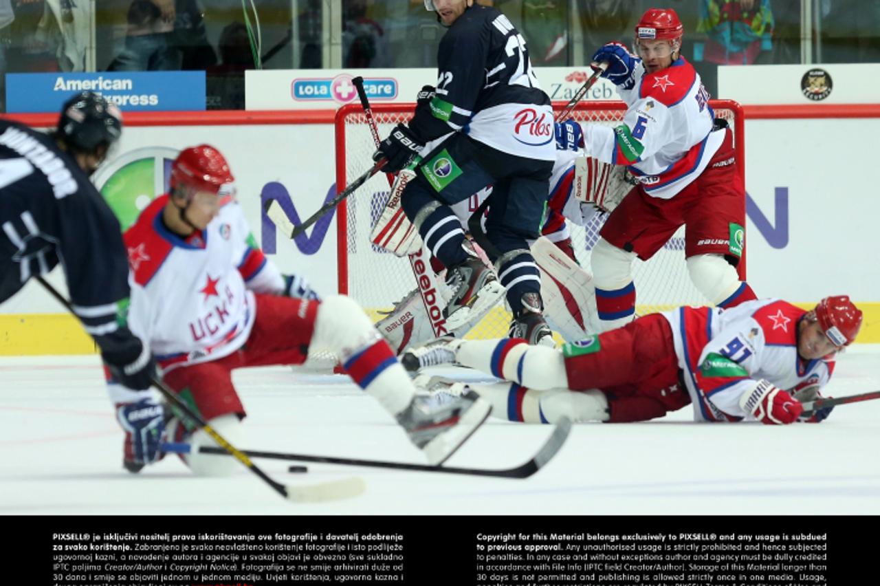 '06.09.2013., Dom sportova, Zagreb - 1. kolo kontinentalne hokejaske lige, KHL Medvescak - CSKA Moskva. Murey Matthew Thomas. Photo: Sanjin Strukic/PIXSELL'