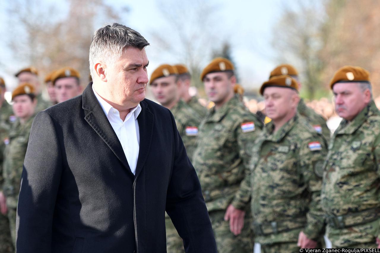 Varaždin: I predsjednik Zoran Milanović ispratio 38. hrvatski kontingent u NATO operaciju KFOR u Republiku Kosovo