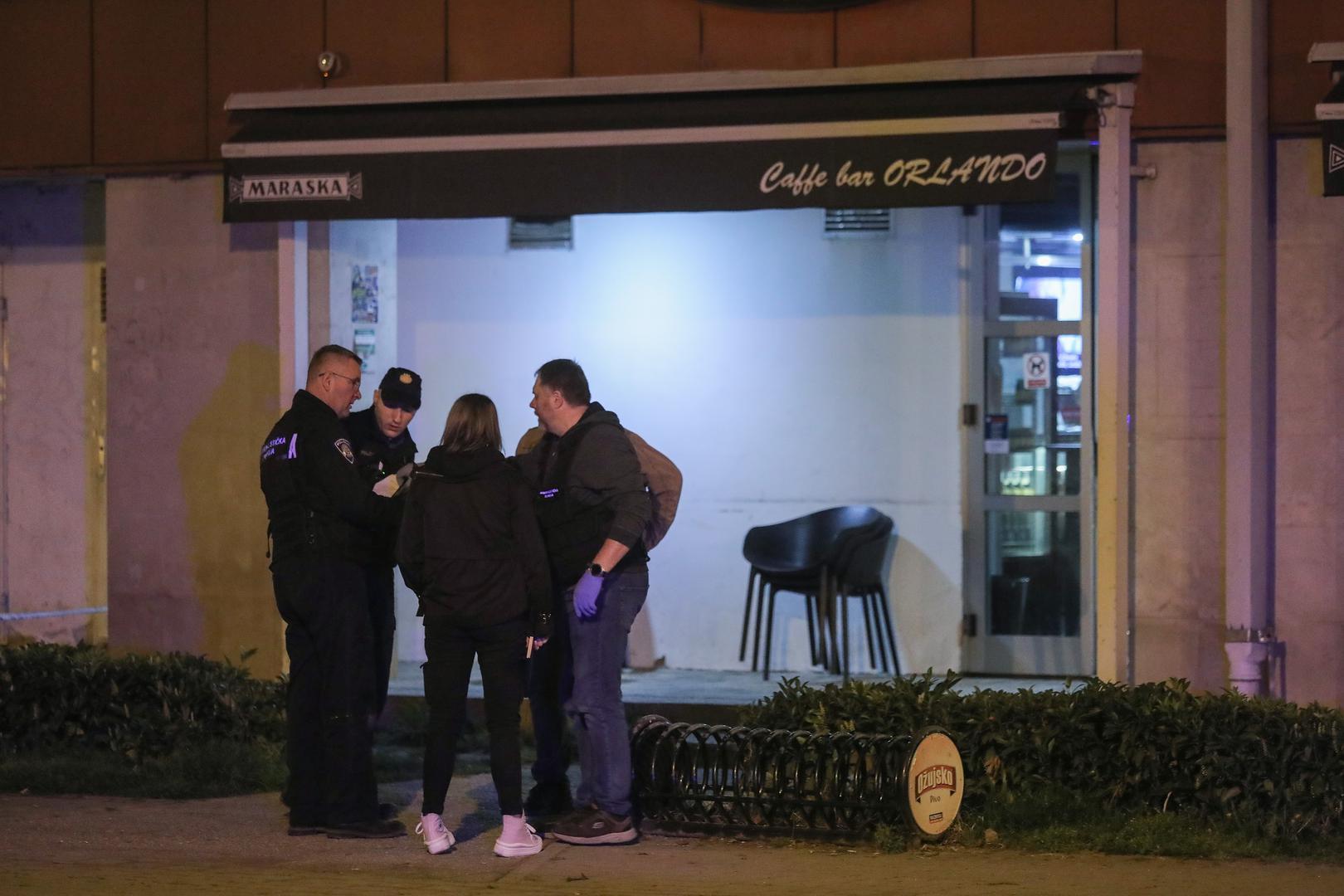 21.03.2023., Zagreb - U Ulici Bozidara Magovca, pred kaficem Orlando, dvojca muskaraca sukobila se na ulici pri cemu je jedan ranjen vatrenim oruzjem. Photo: Tomislav Miletic/PIXSELL