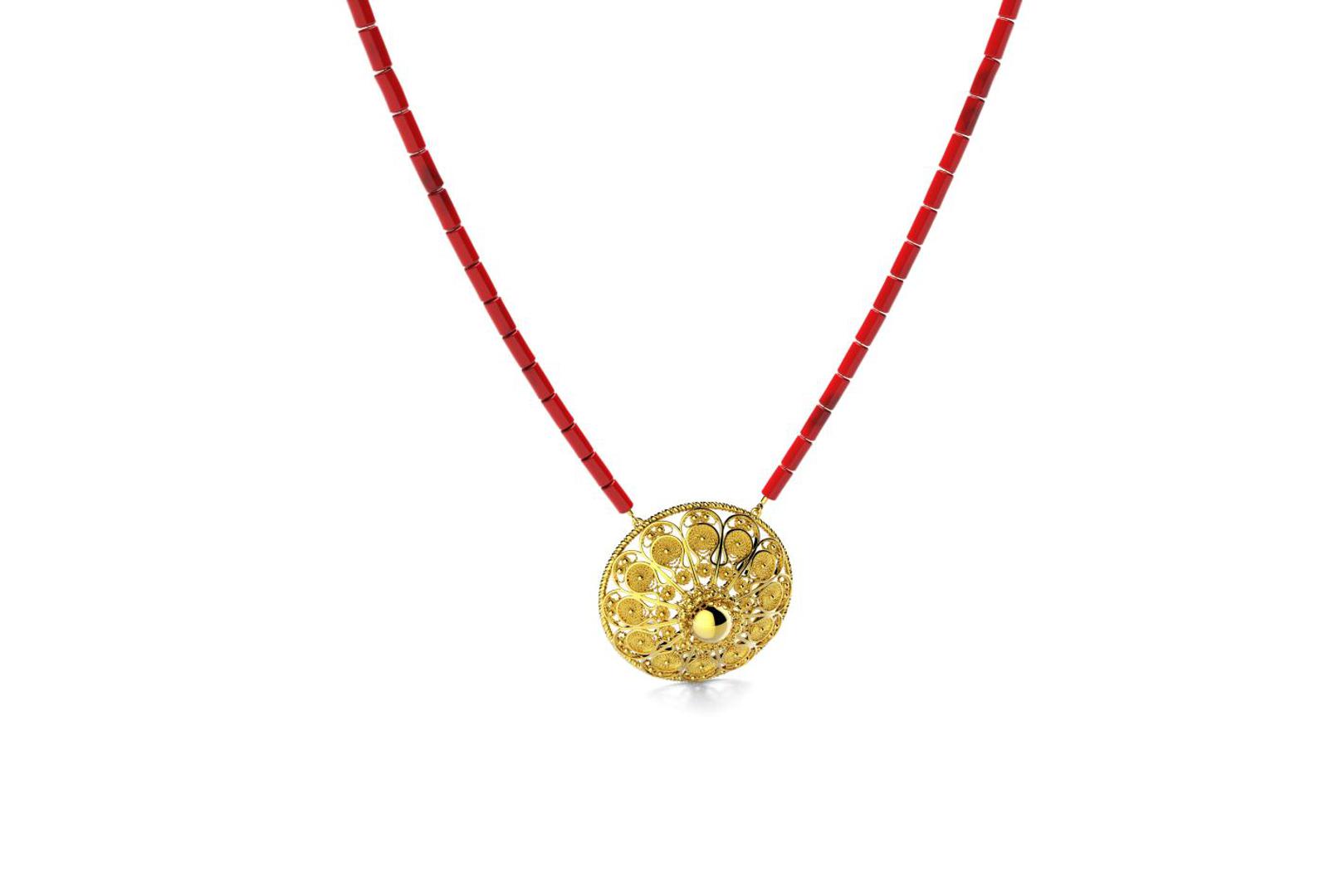 Srebrna sinjska ogrlica iz linije botuni s koraljima, redovna cijena 2190kn, s popustom 1533kn_ZAKS