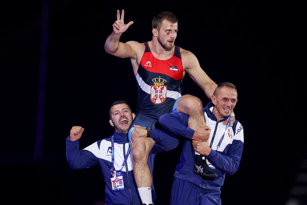 Zagreb: Svjetsko prvenstvo u hrvanju 2025., Grčko - rimski stil, 87 kg, Alireza A. Mohmadipiani - Aleksandr A. Komarov