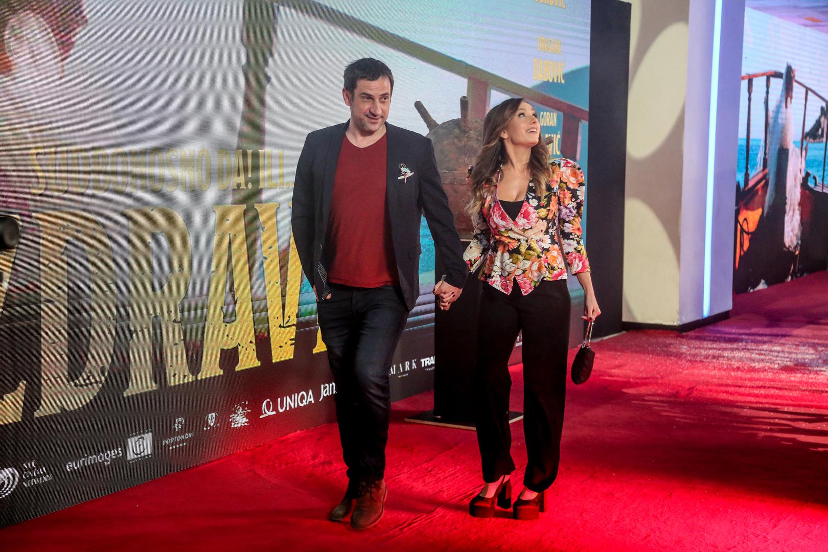 06, February, 2024, Belgrade - The premiere of the film "Alive and Healthy" was held in the mts Dvorana. Goran Bogdan, Jovana Stojiljkovic. Photo: F.S./ATAImages06, februar, 2024, Beograd - Premijera filma "Zivi i zdravi" odrzana je u mts Dvorani. Photo: F.S./ATAImages Photo: F.S./ATAImages/PIXSELL
