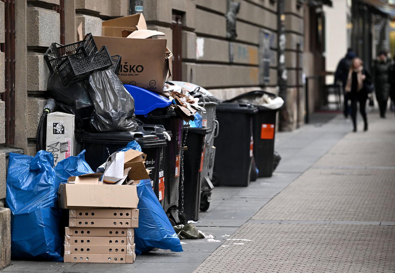 25.01.2022., Zagreb - Smece po gradu zbog strajka cistoce.  Photo: Marko Lukunic/PIXSELL