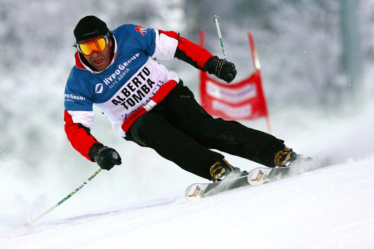 04.01.2009., Sljeme - Skijanje, Hypo Zagreb Ski Legends, utrka skijaskih legendi, pobjedio Hans Enn, druga Janica Kostelic, treci Marc Girardelli Photo: Danijel Berkovic/Pixsell