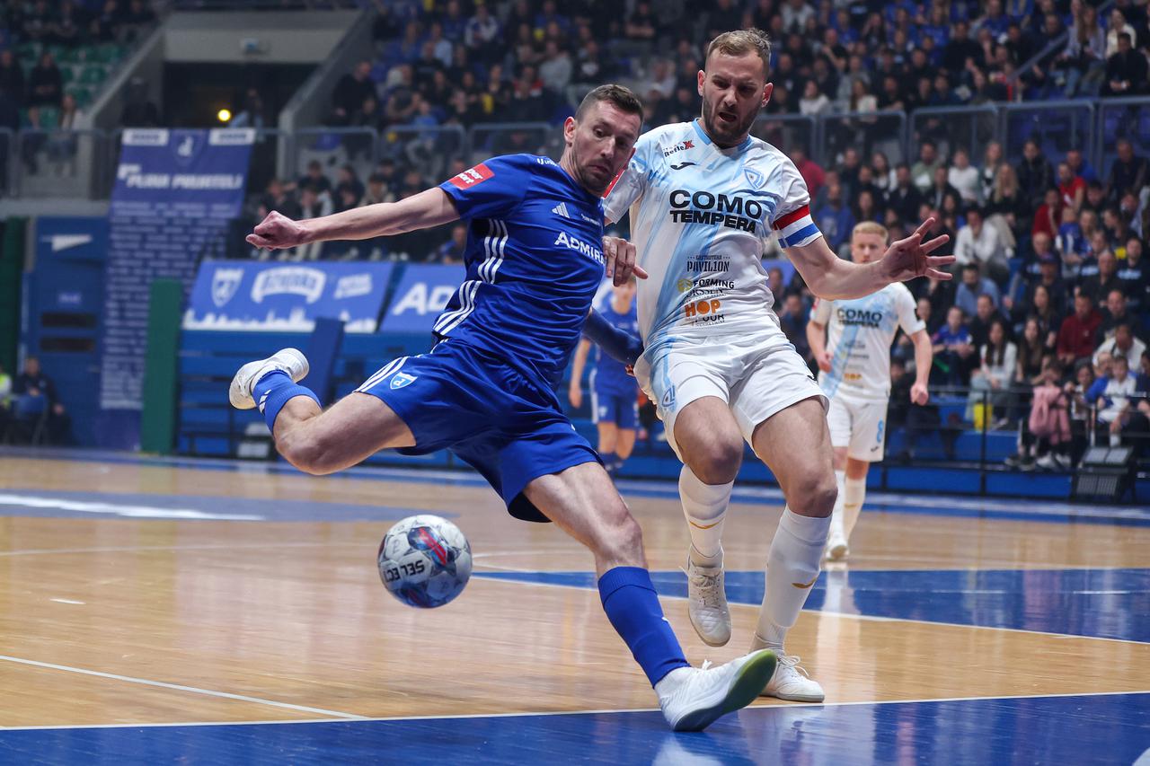 Susret Futsal Dinama i Rijeke u prvoj utakmici finala Hrvatskog malonogometnog kupa