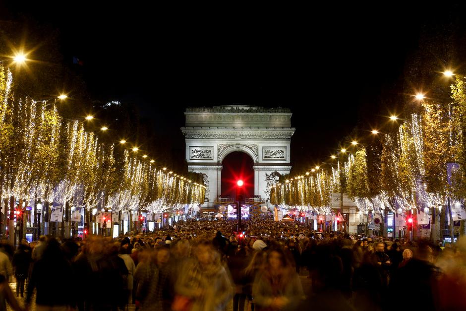 Unveiling of the Christmas holiday lights along the Champs-Elysees in Paris