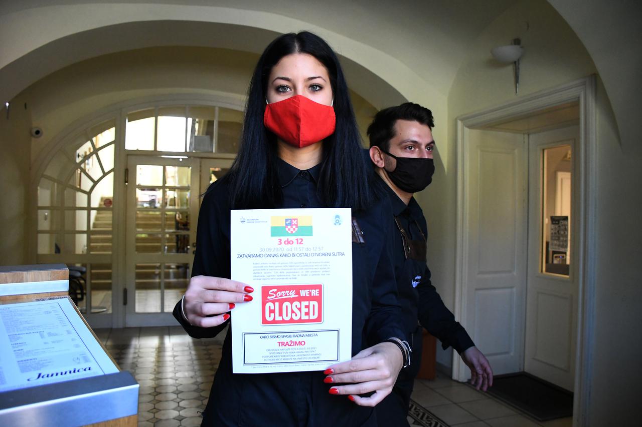 Bjelovar: U znak prosvjeda ugostitelji simbolično na sat vremena zatvorili objekte