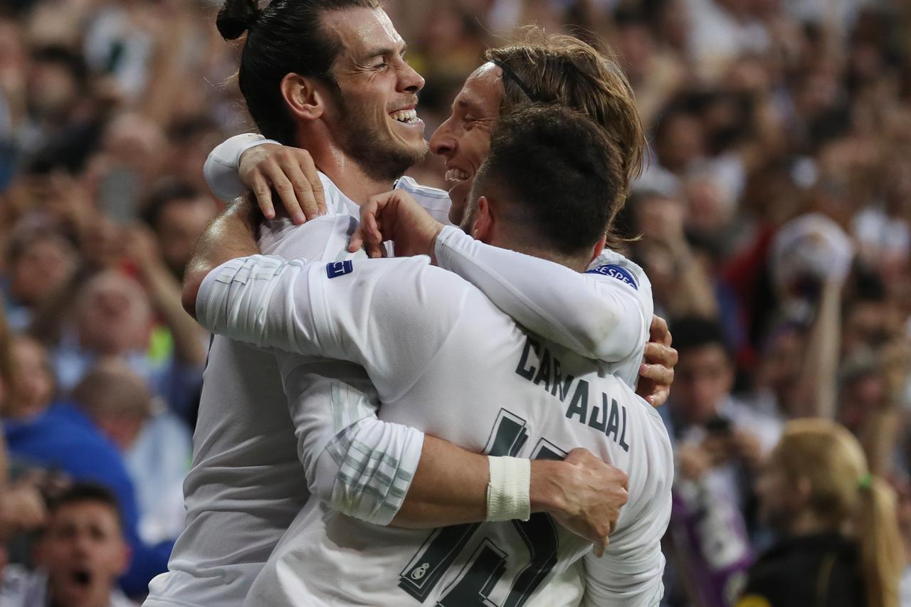 Real Madrid 1 Manchester city 0 UEFA Champions league, Madrid, Spain. Photograph for The Times.  Gareth Bale 04/05/2016.   Material must be credited 