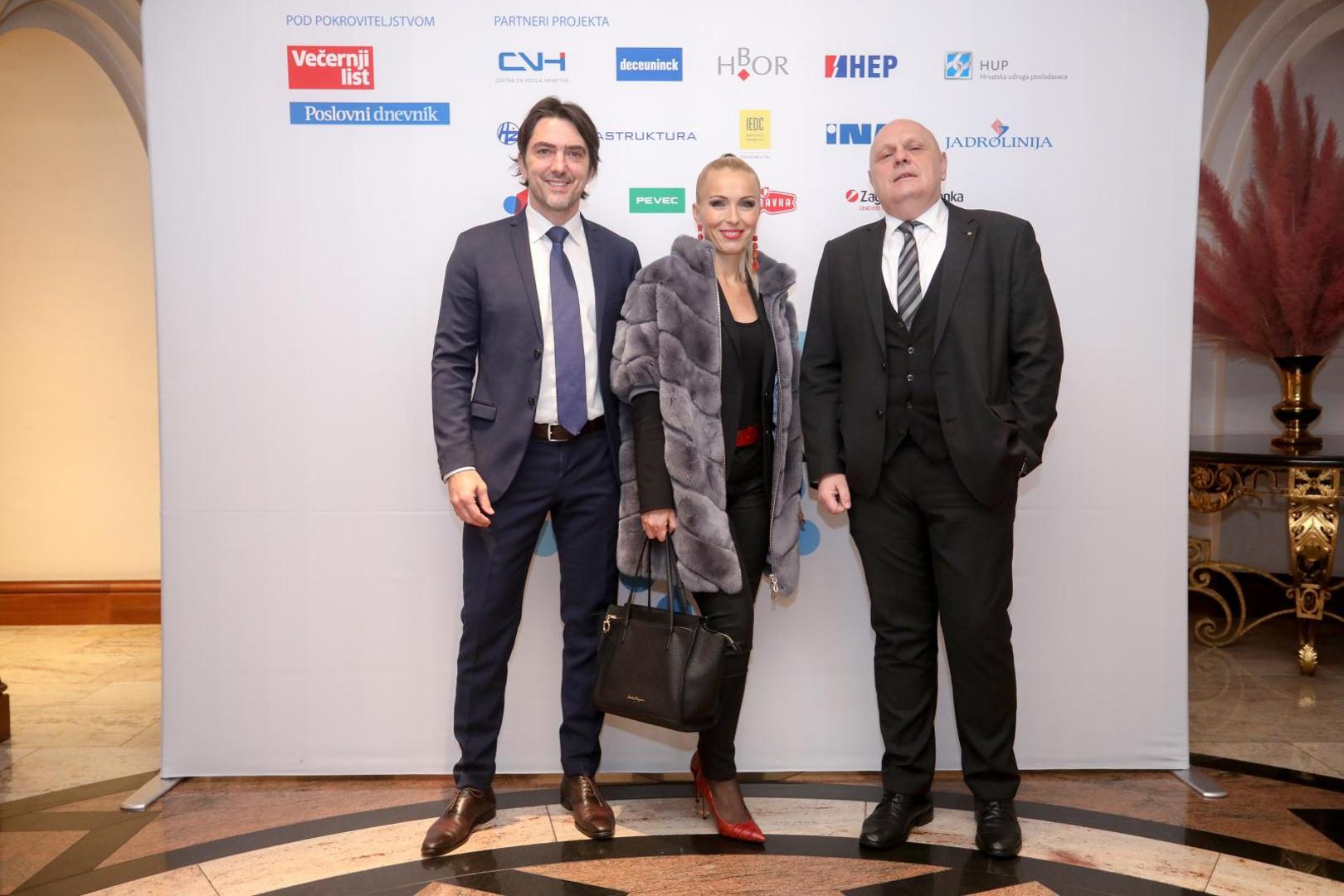 02.12.2019., Zagreb - U hotelu Westin odrzano je proglasenje gospodarstvenika i gospodarskog dogadjaja 2019. godine. Mislav Simatovic, Andrea Borosic, Renato IvanusPhoto: Borna Filic/PIXSELL