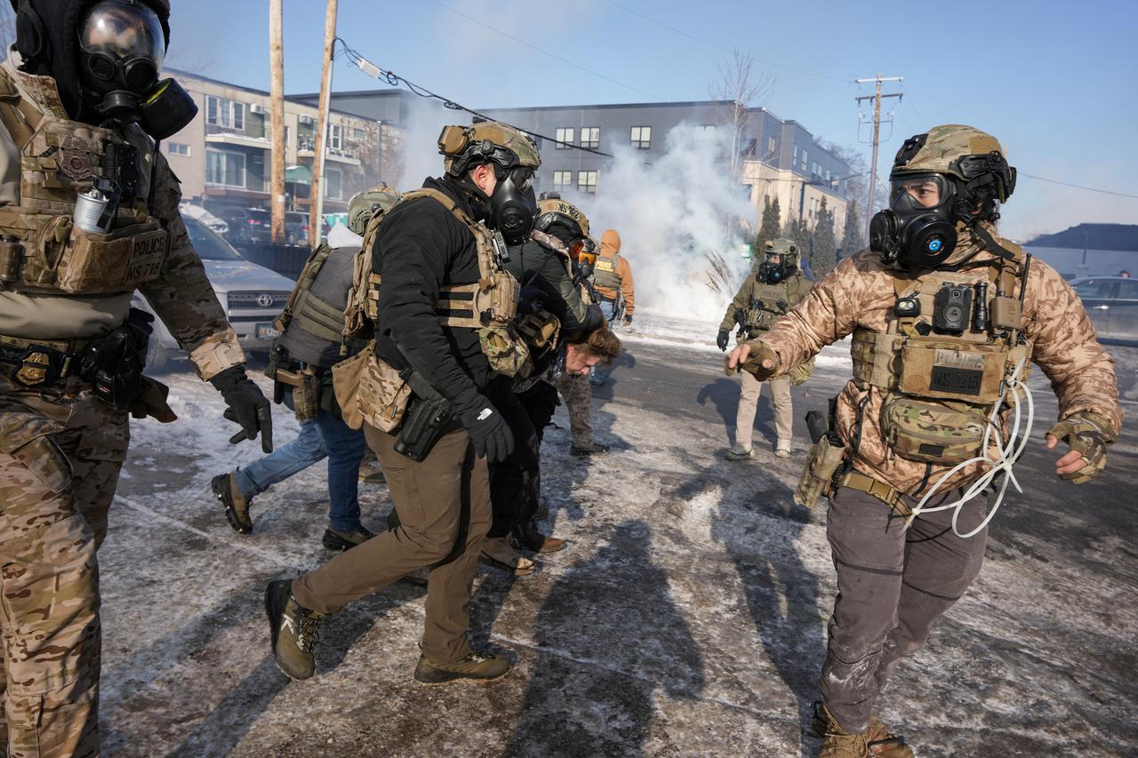 Scene of a shooting involving federal immigration agents in Minneapolis
