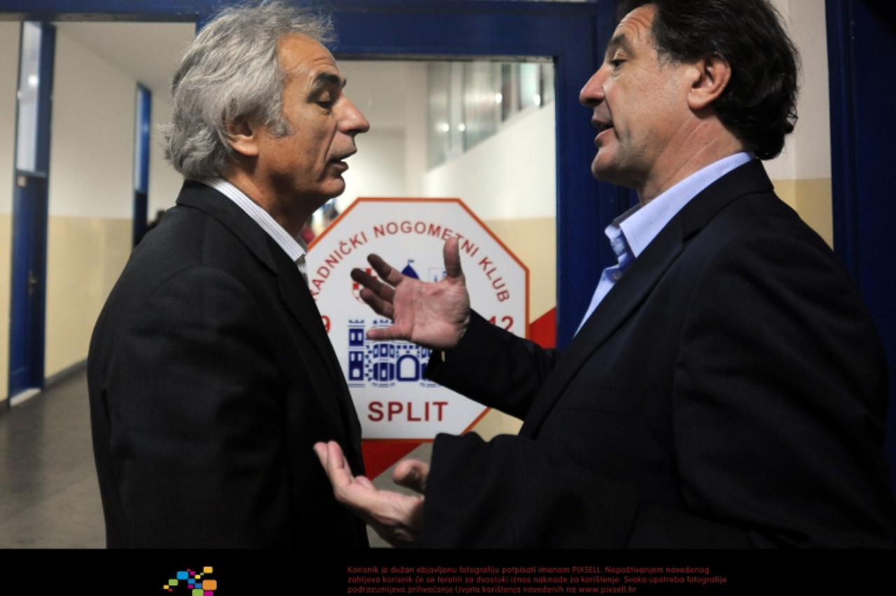 '13.11.2010., stadion Park Mladezi, Split - 1. HNL, 15. kolo, RNK Split - NK Dinamo. Vahid Halilhodzic i Zdravko Mamic Photo: Nino Strmotic/PIXSELL'