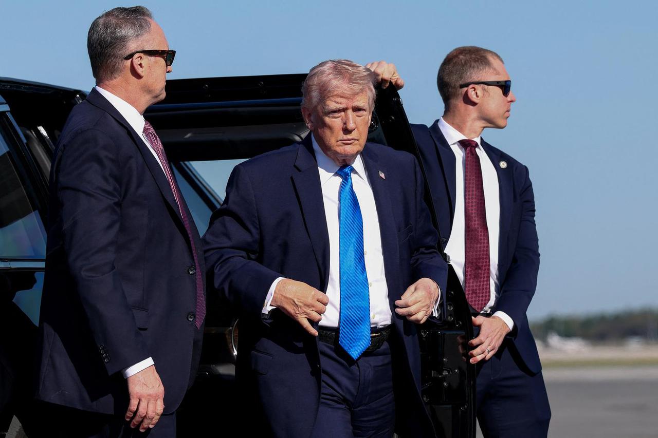 U.S. President Donald Trump departs West Palm Beach, Florida