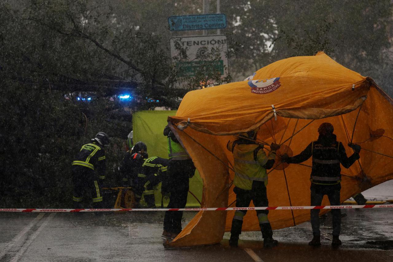 Fallen tree kills woman during Storm Ciaran in Madrid