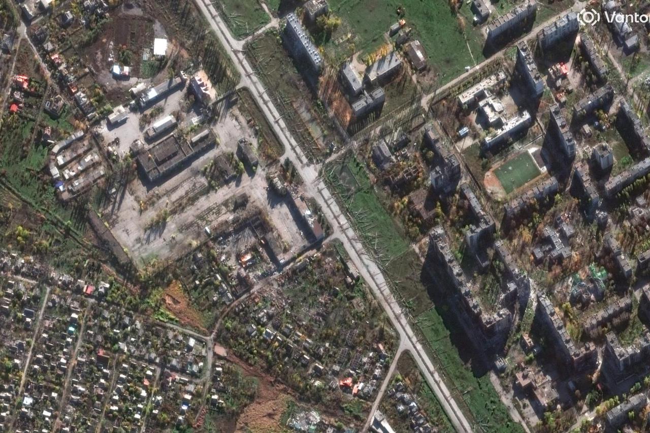 Satellite imagery of the eastern Ukrainian city of Pokrovsk
