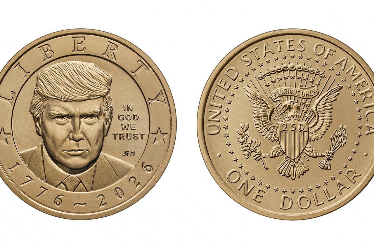 Handout image of a new coin, featuring U.S. President Donald Trump