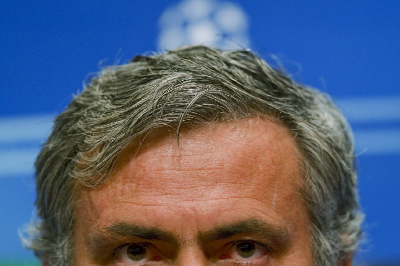 'Real Madrid\'s coach Jose Mourinho speaks during a news conference at the Amsterdam Arena December 6, 2011. Real Madrid will play against Ajax in their Champions League Group D soccer match on Wednes