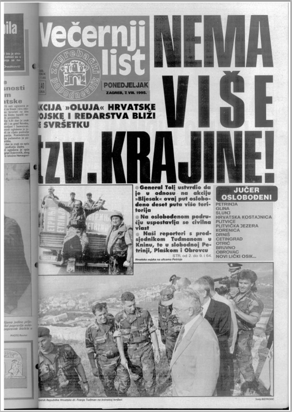 oluja 1995. retro večernji