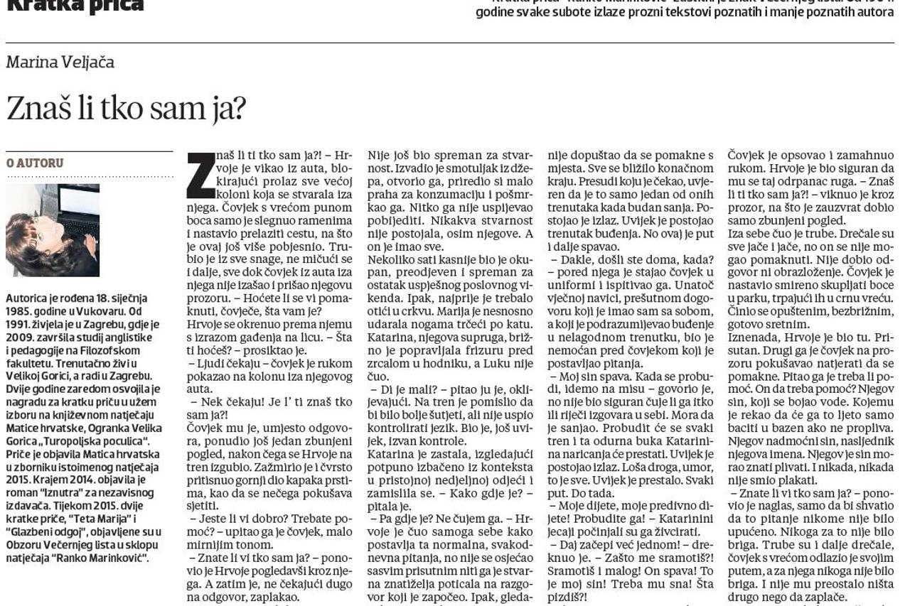 Kratka priča Marina Veljača