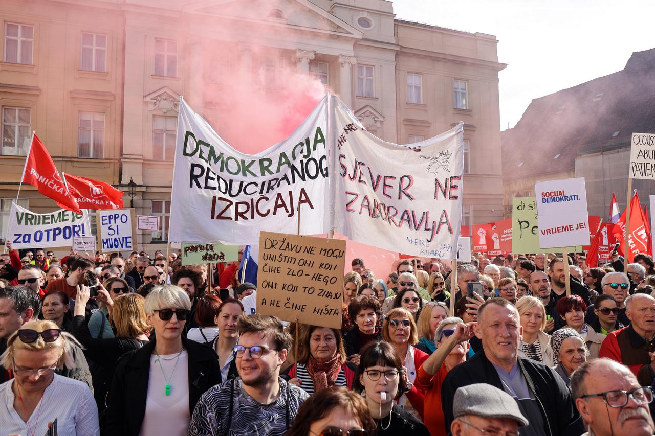 Zagreb: Prosvjed lijevo-liberalne oporbe: "Dosta je! Idemo na izbore!" 
