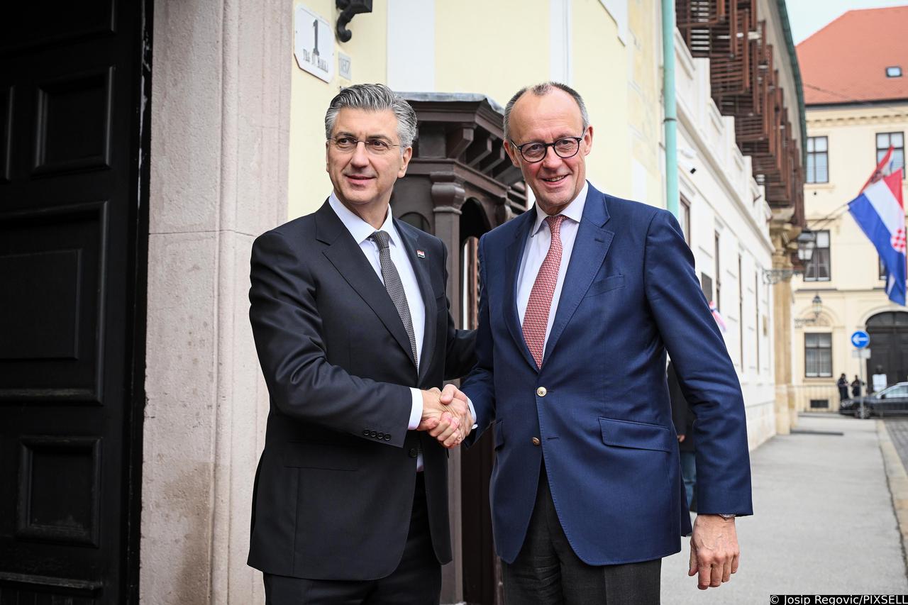 Sastanak predsjednika Vlade Andreja Plenkovića s kancelarom Savezne Republike Njemačke Friedrichom Merzom