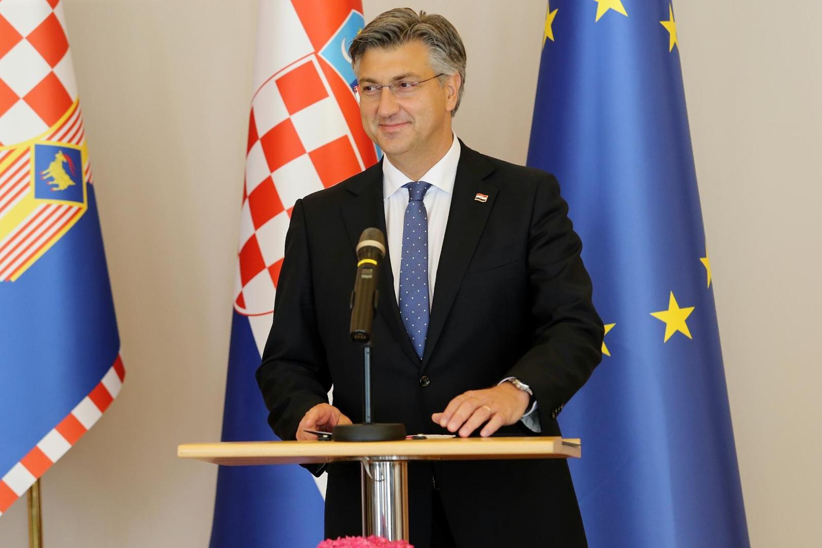 16.07.2020.,Zagreb - Konferencija za medije nakon sto je Andrej Plenkovic predao 76 potpisa predsjedniku Zoranu Milanovicu kao mandatar nove Vlade. Photo: Dalibor Urukalovic/PIXSELL