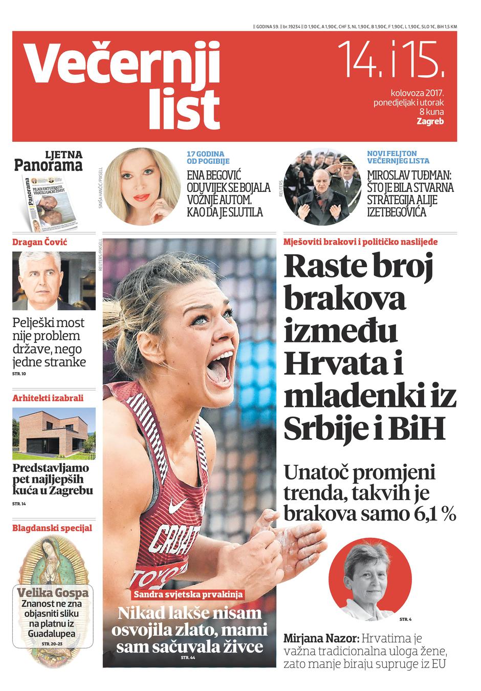 Naslovnica 14. 8. 2017.