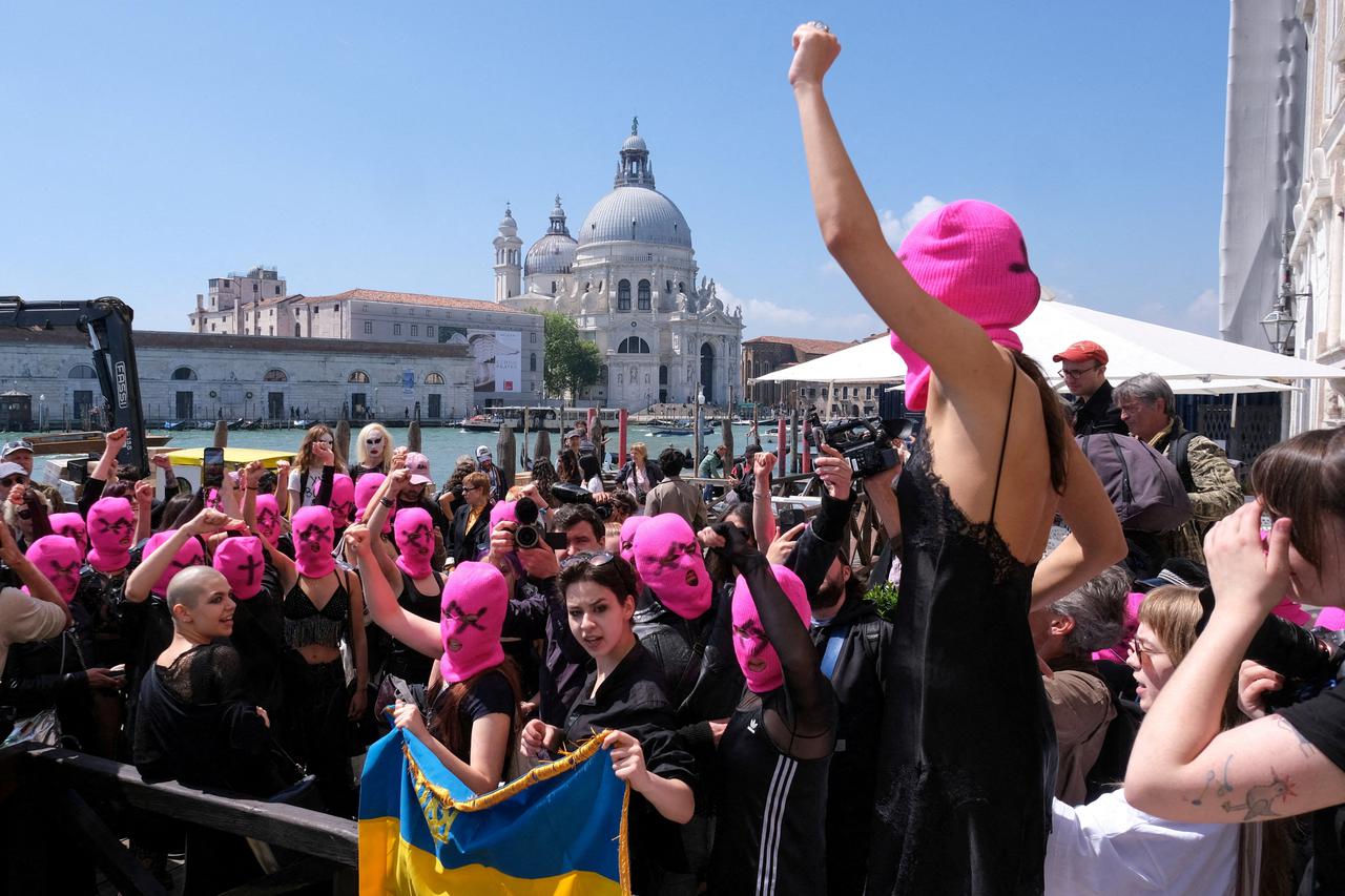 Pussy Riot protest at Venice Biennale's International Art Exhibition