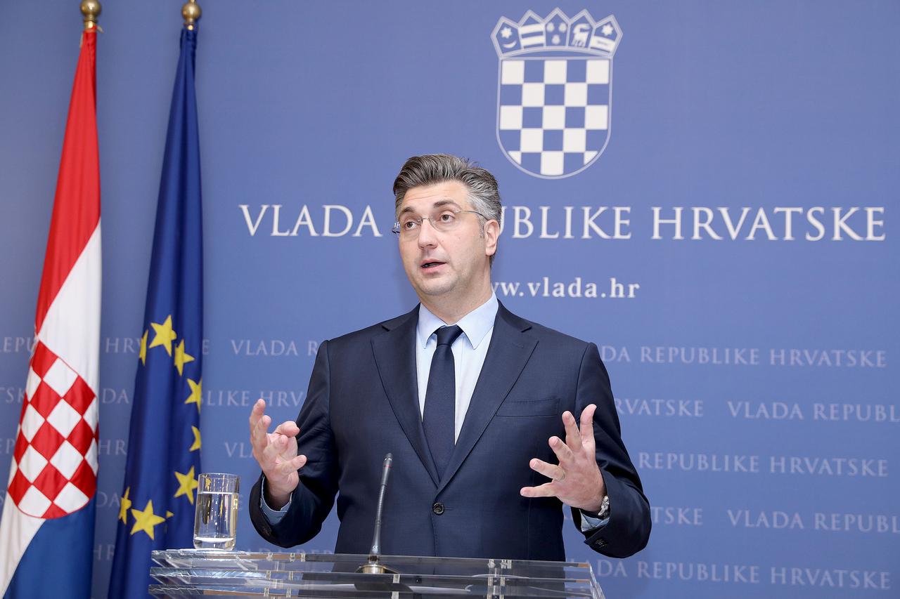 26.01.2017., Zagreb - Premijer Andrej Plenkovic odrzao je konferenciju za medije povodom prvih 100 dana Vlade.  Photo: Patrik Macek/PIXSELL