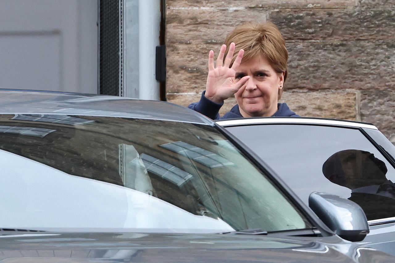 Scotland’s First Minister Nicola Sturgeon departs Bute House in Edinburgh