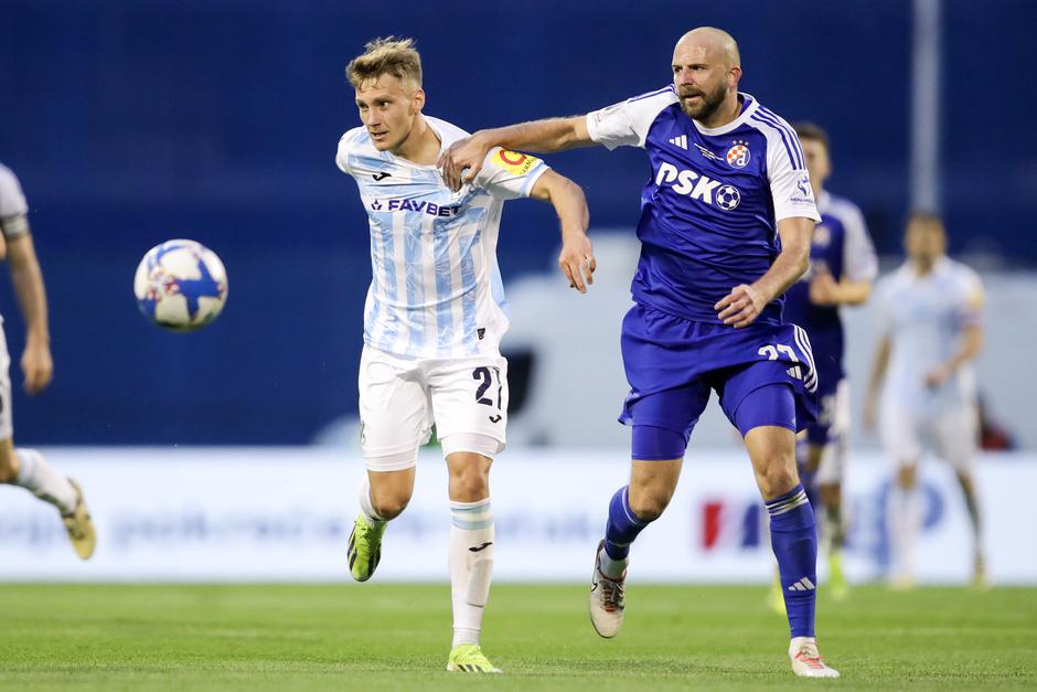 Zagreb: Susret Dinama i Rijeke u prvoj utakmici finala SuperSport Hrvatskog nogometnog kupa