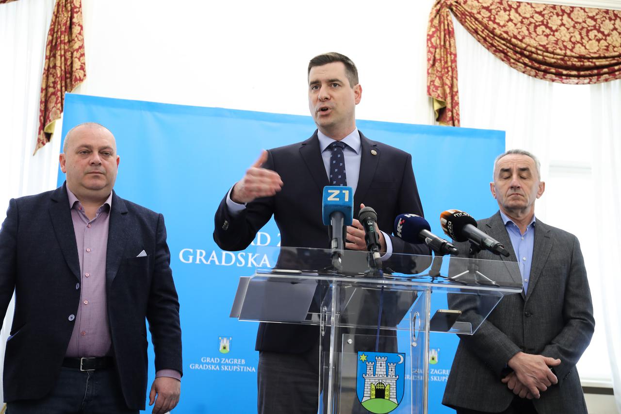 Zagreb: Konferencija za medije Kluba gradskih zastupnika HDZ-a i HSLS-a