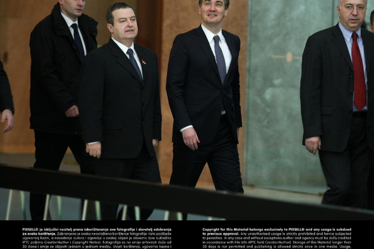 '16.01.2013., Beograd, Srbija -Predsjednik Vlade Republike Hrvatske Zoran Milanovic sastao se s predsjednikom Vlade Republike Srbije i ministrom unutrasnjih poslova Ivicom Dacicem, Photo: Davor Javoro