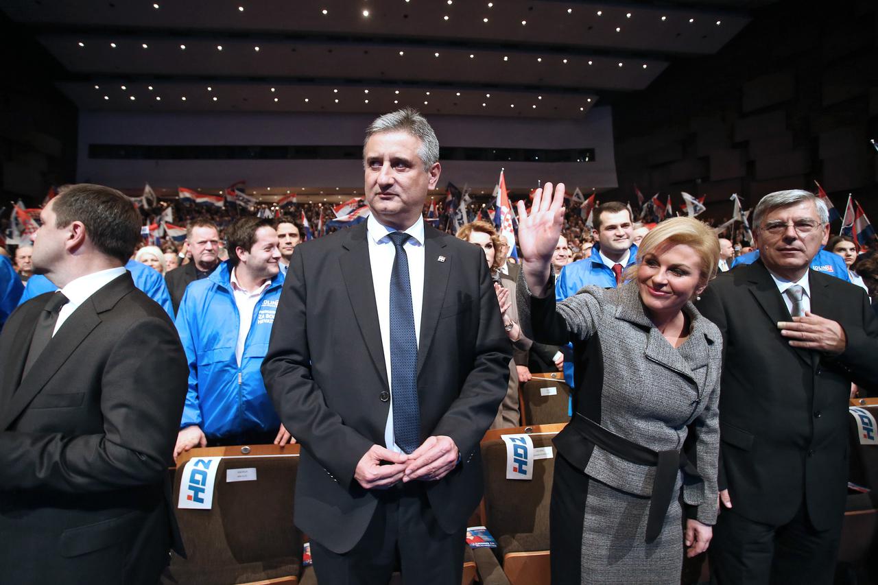 23.12.2014., Zagreb - U Koncertnoj dvorani Vatroslav Lisinski odrzan je predizborni skup HDZ-ove predsjednicke kandidatkinje Kolinde Grabar Kitarovic te je odrzana proslava 25. obljetnice osnutka zagrebackog ogranka stranke.