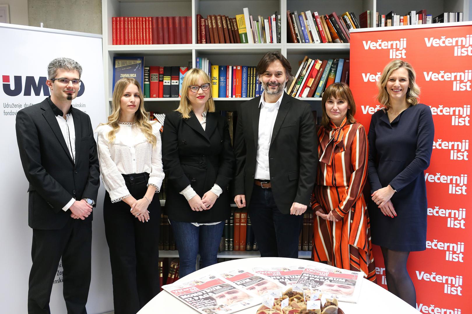 Marko Košiček, Andrea Lučić i Dajana Barbić, docentice s Ekonomskog fakulteta, Dijana Bojčeta Markoja i Eva Horvat u društvu Dražena Klarića, glavnog urednika Večernjeg lista