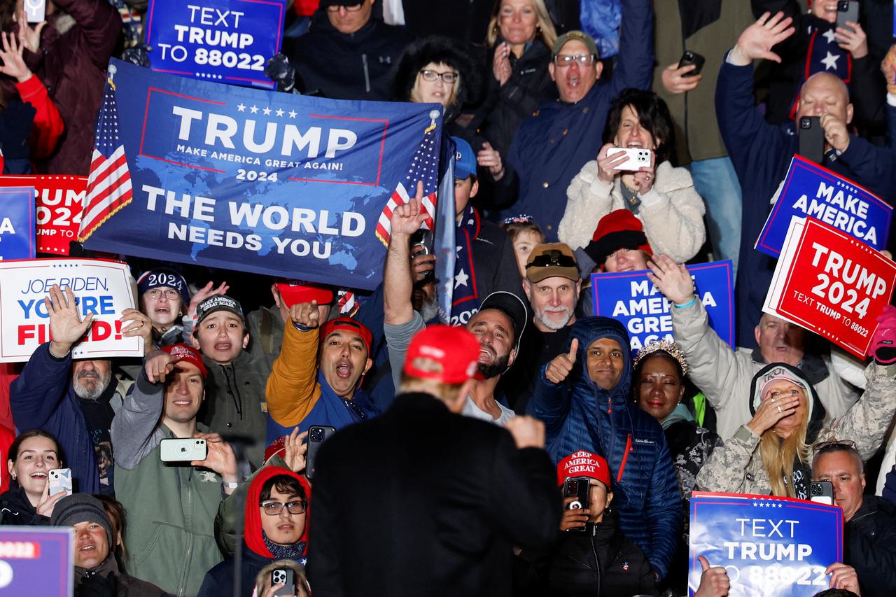 Former U.S. President Trump holds campaign rally in Schnecksville, Pennsylvania