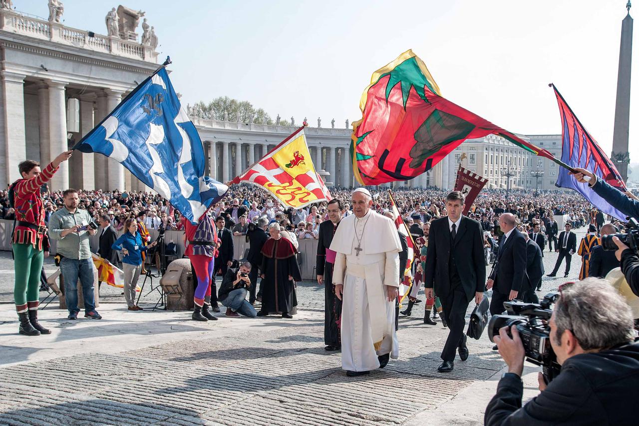 April 15, 2015: Pope Francis, leads his weekly general audience, in St. Peter's Square, at the Vatican./IPA/PIXSELLPhoto: IPA/PIXSELL