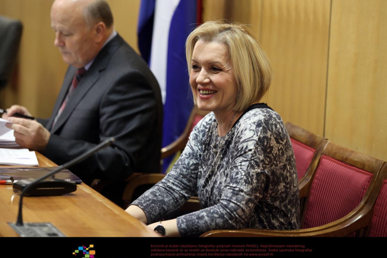 '24.02.2012., Zagreb - Raspravom o amandmanima na proracun i glasovanjem o do sada raspravljenim tockama Sabor je nastavio redovitu sjednicu. Nada Cavlovic Smiljanec, sefica Porezne uprave.  Photo: Pa