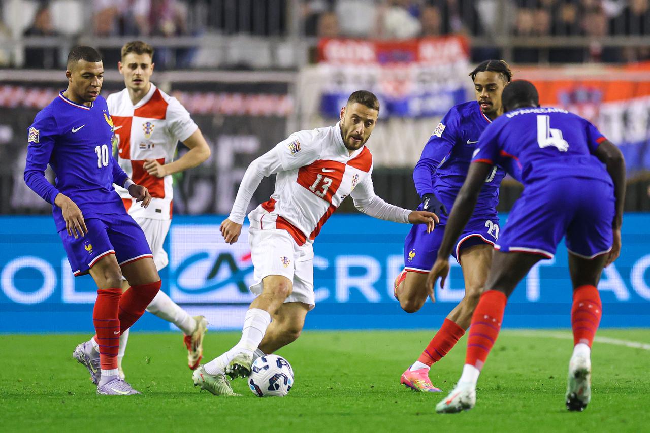 Prva utakmica četvrtfinala UEFA Lige nacija između Hrvatske i Francuske