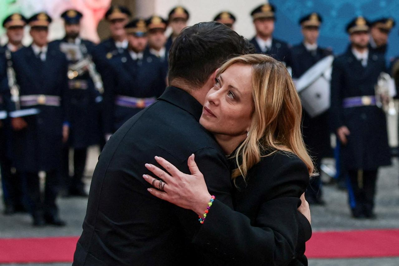 Ukraine's President Zelenskiy meets Italy's PM Meloni in Italy